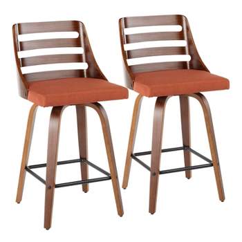 Set of 2 Trevi Upholstered Counter Height Barstools - Lumisource