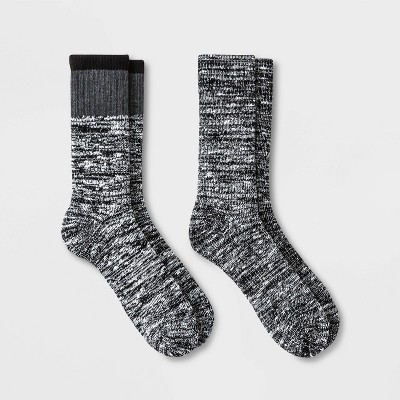 Men's Trail Blazer Marl Crew Socks 2pk - All in Motion™ Black 6-12