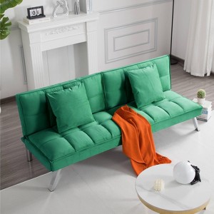 Sapphtopaz Soft Futon Couch Sofa - Convertible Sofa Bed with Cozy Cushioning, Space-Saving Furniture for Small Living Room & Style Lovers - 1 of 4