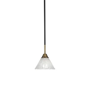 Toltec Lighting Paramount 1 - Light Pendant in  Matte Black/Brass with 7" Italian Ice Shade - 1 of 1