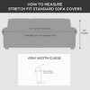 3pc Stretch Pique Sofa Slipcovers Flannel Gray - Sure Fit: Furniture Protector, Indoor Elastic Fit - 4 of 4