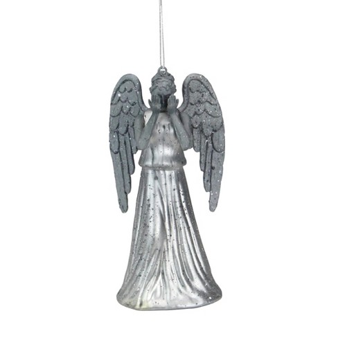 Kurt S Adler 5 Silver Mysterious Weeping Angel Glass Christmas