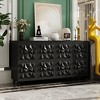 FUFU&GAGA 4 Door Dresser Living Room Storage Cabinet Diamond Surface Pattern Decoration - 3 of 4