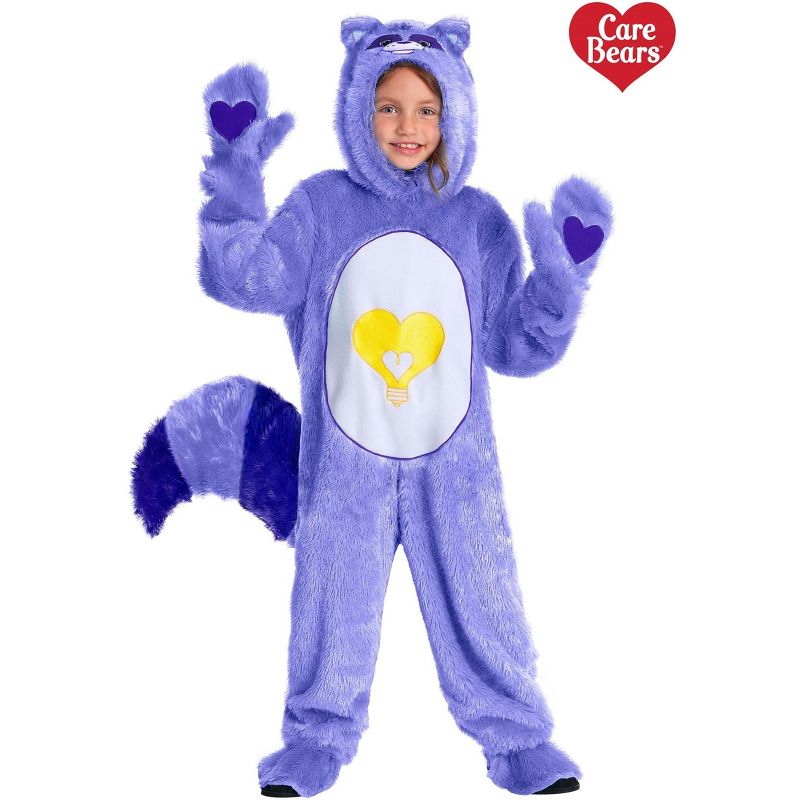 HalloweenCostumes.com Toddler Bright Heart Raccoon Care Bears & Cousins Costume., 3 of 4