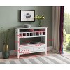 Kings Brand Furniture White With Marble Finish Buffet Display Console Table With Wine Storage - 3 of 4