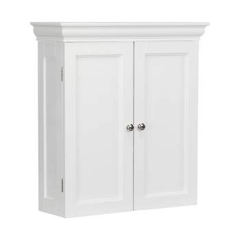 Teamson Home Broadway Two Door Wall Cabinet with Two Contemporary Style Doors White - Elegant Home Fashions