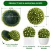 Artificial  Topiary Ball, Decorative Artificial Boxwood Balls with Flowers, Indoor Outdoor Faux Greenery for Fake Plants for Home Decor - 2 of 4