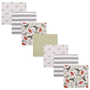 Hudson Baby Cotton Flannel Receiving Blankets 7-Pack Bundle, Multi Color Dino , One Size - 1 of 4