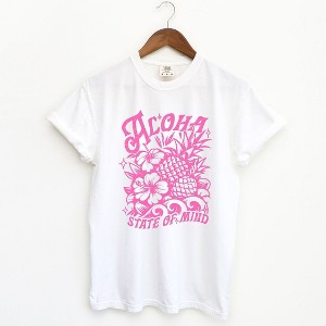 Simply Sage Market Women's Aloha State Of Mind Pineapple Short Sleeve Garment Dyed Tee - 1 of 2