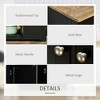 Sideboard with Solid Wood Countertop, Modern Kitchen Storage Cabinet, Coffee Bar Cabinet with 3 Drawers, Doors and Adjustable Shelf, Black - 4 of 4