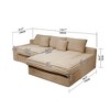 118.1"66.9" Plush Corduroy 2-Piece Modular Sectional Sofa with No Assembly Required and Comfortable Chaise Lounge - 4 of 4