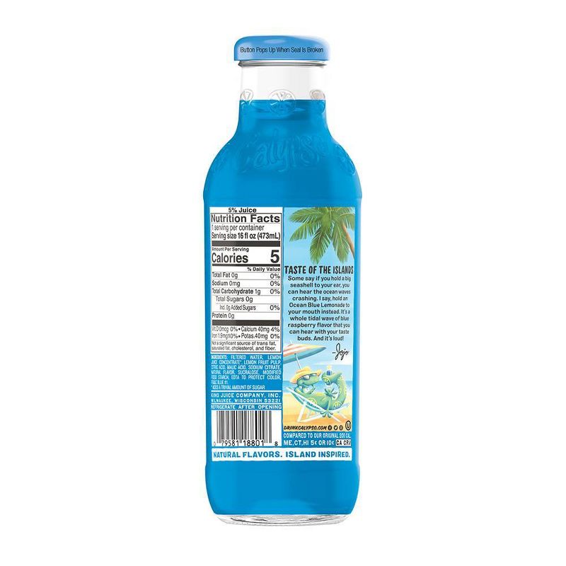 Calypso Light Ocean Blue Lemonade - 16 fl oz Glass Bottle, 2 of 5