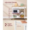 Mobile Kitchen Island Cart with 2 Drawers and Towel Rack, 38.8 Inch Rolling Storage Cart with Locking Wheels, Oak Beige and White - 4 of 4