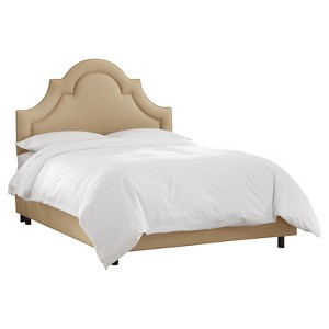 Full Arched Border Bed Linen Sandstone - Skyline Furniture, Linen Brown