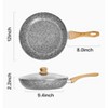 KOCH SYSTEME CS  12 Inch Nonstick Frying Pan with Lid, Granite Frying Pan with Non-toxic Nonstick Coating,  Gray/Red - 2 of 4