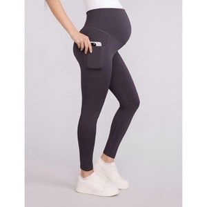 Women's Over the Belly Side Pocket Active Maternity Leggings | Motherhood Maternity - 1 of 4
