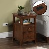HomeStock Belmont Melbourne End Table with Two Drawers, Shelf and Built-In Charging Station, Stylish Accent Side Table with USB Ports and Plug - 4 of 4