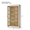 71.2" Tall Glass Display Cabinet with Adjustable Shelves, Farmhouse China Hutch with Lattice Glass Doors, Kitchen Pantry Cabinet - Panipeachy - 4 of 4