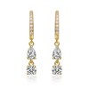 Elegant Two-Stone Dangle Huggie Earrings with a Modern Design for a Stylish and Sophisticated Look - 2 of 3