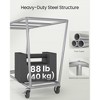 3-Section Laundry Basket with Wheels, Removable Bags, Steel Frame, 76.6 Gallons (290 L), White, Gray, and Black - 4 of 4