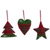 Northlight Plaid Heart, Tree and Star Christmas Ornaments - 5" - Red and Green - Set of 3 - 3 of 4