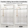 Zevemomo 56"-60" W x 76" H Shower Door, Frameless Sliding with 1/4" (6mm) Clear Tempered Glass, Noiseless & Shatterproof, Reversible Installation - 3 of 4