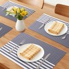 REGALWOVEN Placemats Set of 6 Plastic Placemats for Kitchen Dining Table Decor Table Placemats Wipeable Table Mat with Stripe Pattern - 2 of 4