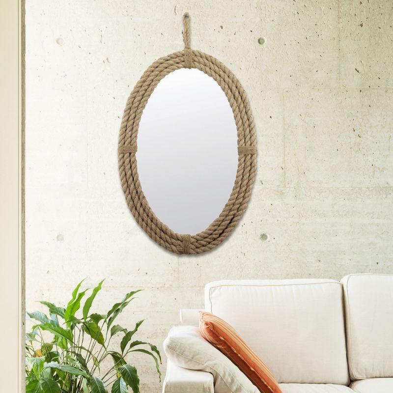 Decorative Rope Wall Mirror with Loop Hanger Tan - Stonebriar Collection, 4 of 6