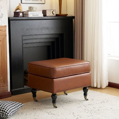 NicBex 28.5" Bench Rectangle Ottoman with Padded Seat Cushion for Bedroom, Living Space, Gray