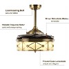 Ludomide 36" Retractable Ceiling Fan with Lights  and Remote, Dimmable Tiffany Style Fandelier for Bedroom - 2 of 4