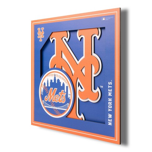 Mlb New York Mets Baseball Logo Glass Framed Panel : Target