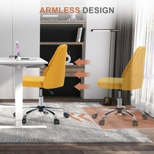 Swivel Office Chair: Modern Fabric, Adjustable, Armless - 1 of 4
