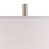 360 Lighting Modern Floor Lamp 62" Tall Black and Brushed Steel Column White Linen Drum Shade for Living Room Reading Bedroom Office - 3 of 4