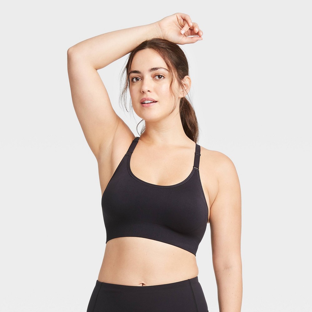Women's Medium Support Seamless Cami Sports Bra - All in Motion™ Black XL