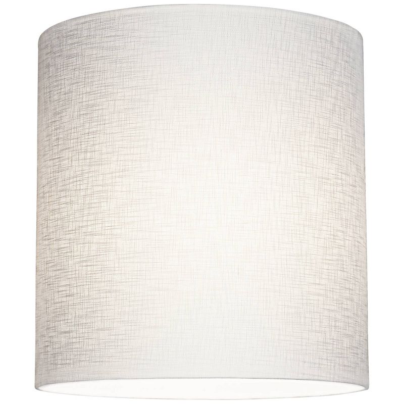 Springcrest White Tall Linen Medium Drum Lamp Shade 14" Top x 14" Bottom x 15" High (Spider) Replacement with Harp and Finial, 6 of 9