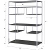 CAVINAS Rustic Gray Oak&Chrome Bookshelf,7-Tier Modern Book Shelves with Metal Frame,72" Bookcase for Living Room,Office and Bedroom Storage - 2 of 4