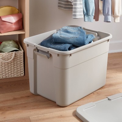 20gal Latching Storage Tote Light Gray - Brightroom&#8482;