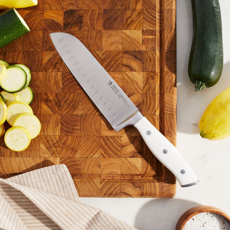 HENCKELS Forged Accent Hollow Edge Santoku Knife - White Handle, 2 of 4