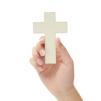 Juvale Unfinished Wood Crosses For Crafts - 8.7 Inch Blank Wooden Crosses 3-Pack