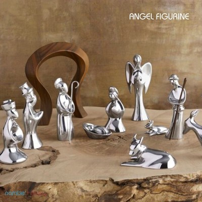 Silver Metallic Angel Figurine 9" Alloy
