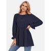 EXLURA Womens Long Sleeve Blouses Swiss Dot Babydoll Loose Fit Maternity Top 2025 Spring Fall Tunic Shirts Dressy Casual Tops White - 3 of 4