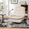 Velvet Swivel Glider Recliner Chair with Mobile Phone Holder, Gold-Stamped Design and Oversized Seat - 4 of 4