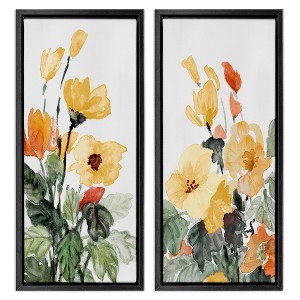 Stupell Industries Yellow Spring Flowers 2pc Floating Frame Art Set - 1 of 4