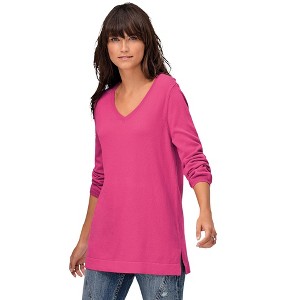ellos V-Neck Sweater Tunic - 1 of 4