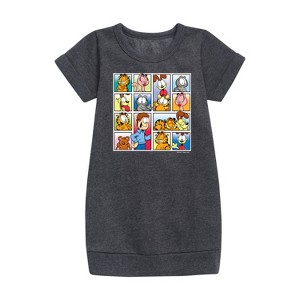 - Garfield - Friends Graphic Short Sleeve Fleece Dress - 1 of 3