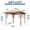 13x13FT Pop-Up Gazebo with Mosquito Net, Instant Canopy Tent, Double Roof, Adjustable Height, UV-Resistant Outdoor Shelter for Patio & Garden - 4 of 4