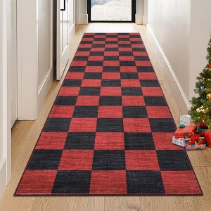 COZONY Washable Christmas Area Rug, Non-Slip Low Pile Checkered Carpet, Foldable Geometric Floor Mat for Living Room, Bedroom & Kitchen - 1 of 4