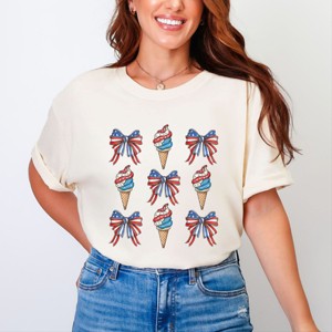 Simply Sage Market Patriotic Ice Cream Stacked Coquette Garment Dyed Tee - 1 of 4