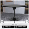 LeisureMod Verve Mid-Century Modern Table with a 48" Round MDF Tabletop and Black Steel Pedestal Base for Kitchen and Dining Room - 4 of 4