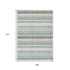HomeRoots 9' X 12' Teal Blue And Gray Striped Washable Indoor Outdoor Area Rug - 3 of 4